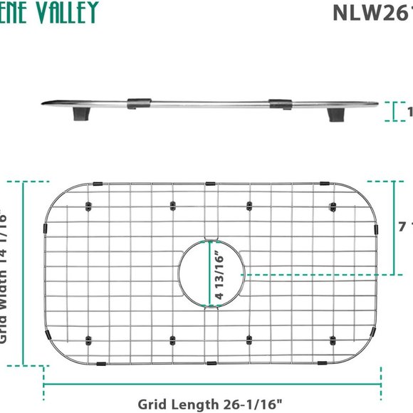 Serene Valley Sink Protector Basin 26-1/16" x 14-1/16" Stainless Steel NLW2614C - Picture 2 of 11